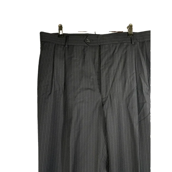 Jos A Bank Suit 44R 44 Regular Black Stripe Pinstripe 2B Executive Suit Corpcore